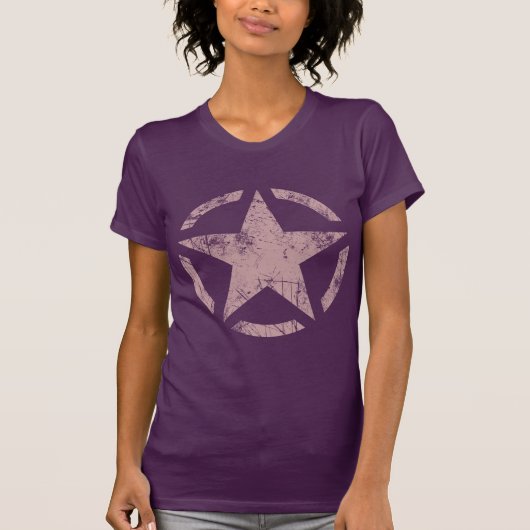 星のステンシルスタイルの装飾 Tシャツ (正面)