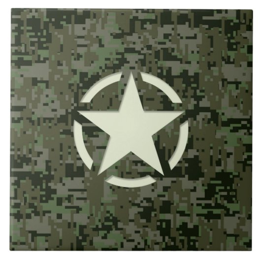 星のステンシルデジタル森林 タイル (正面)