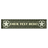 星のステンシルヴィンテージのデジタルパーソナライズな迷彩柄 デスクネームプレート (正面)
