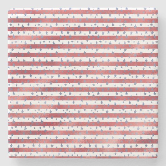 星のストライプ赤白青 ストーンコースター (正面)