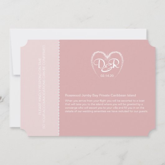 星のチケットの招結婚待 招待状 (裏面)