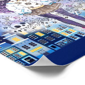 星のチビ(小さくかわいく書いた感じ)の中で可愛い少女 ポスター (角)