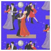 星のディスコの球の下の社交ダンスのダンサー ファブリック (クローズアップ)