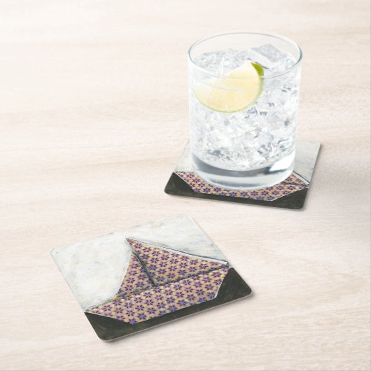 星のデザインの紙のOrigamiのヨット スクエアペーパーコースター (インサイチュ)