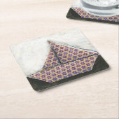 星のデザインの紙のOrigamiのヨット スクエアペーパーコースター (アングル)