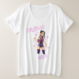 星のデジタル少女 プラスサイズTシャツ