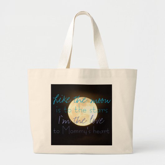 星のトートバックのベビーのおむつのバッグへの綿のベビーの月 ラージトートバッグ (正面)