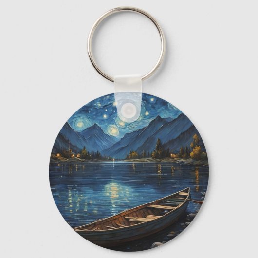 「星のドリフト：宇宙の下の魚釣り キーホルダー (正面)