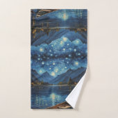 「星のドリフト：宇宙の下の魚釣り バスタオルセット (ハンドタオル)