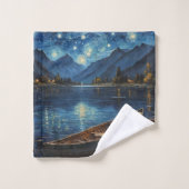 「星のドリフト：宇宙の下の魚釣り バスタオルセット (ウォッシュタオル)