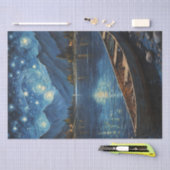 「星のドリフト：宇宙の下の魚釣り 薄葉紙 (クラフト)