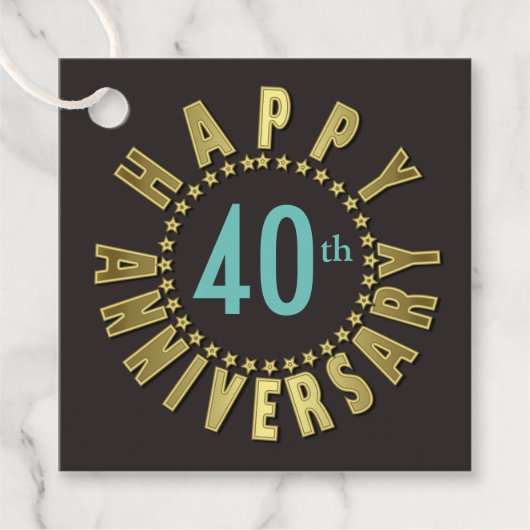 星のハッピーアニバーサリーサークル金ゴールドID173 フェイバータグ (正面)