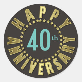 星のハッピーアニバーサリーサークル金ゴールドID173 ラウンドシール