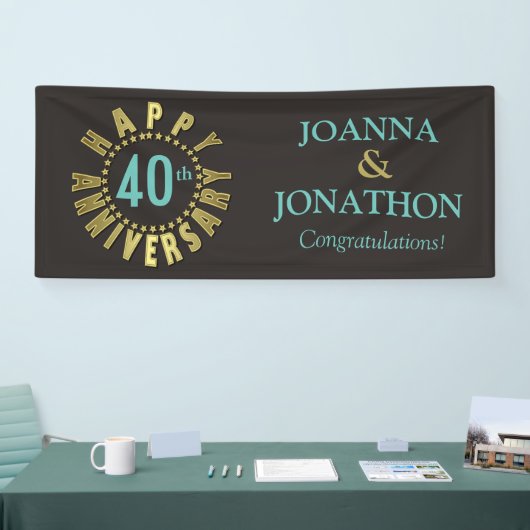 星のハッピーアニバーサリーサークル金ゴールドID173 横断幕 (トレードショー)