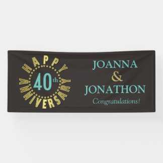 星のハッピーアニバーサリーサークル金ゴールドID173 横断幕