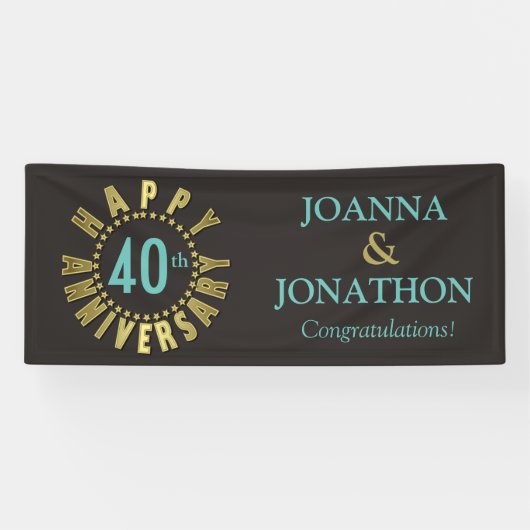 星のハッピーアニバーサリーサークル金ゴールドID173 横断幕 (横)