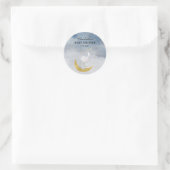 星のバニーゾウのベビーをキャッチ ラウンドシール (バッグ)