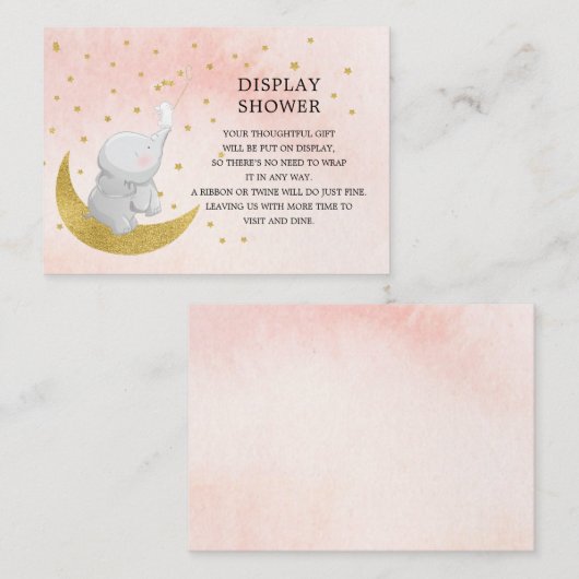 星のバニー象のギフトディスプレイシャワーをキャッチ エンクロージャーカード (正面/裏面)