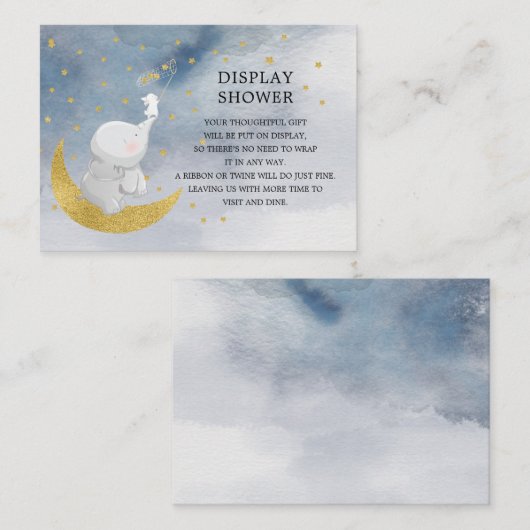 星のバニー象のギフトディスプレイシャワーをキャッチ エンクロージャーカード (正面/裏面)