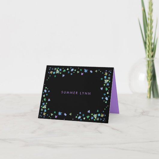 星のバーのバルミツワーの着色されたサンキューカード サンキューカード (正面)