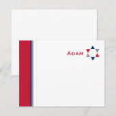 星のバーの（ユダヤ教の）バル・ミツバーのモダンなサンキューカード ノートカード (正面/裏面)