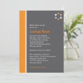 星のバーの（ユダヤ教の）バル・ミツバーのモダンな招待状 招待状 (スタンド正面)