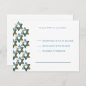 星のバーの（ユダヤ教の）バル・ミツバーのユダヤ人の招待状RSVP 出欠カード (正面/裏面)