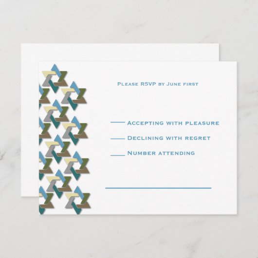 星のバーの（ユダヤ教の）バル・ミツバーのユダヤ人の招待状RSVP 出欠カード (正面/裏面)