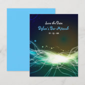 星のバーの（ユダヤ教の）バル・ミツバーの白熱［赤熱］光を放つなネオン保存日付 セーブザデート (正面/裏面)