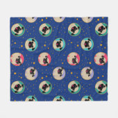 星のパグ フリースブランケット (正面(横))