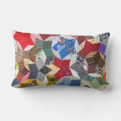 星のパッチワークキルトのヴィンテージの一見 ランバークッション (裏面)