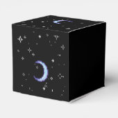 星のピクセルアートを持つ青い三日月 フェイバーボックス (裏面サイド)