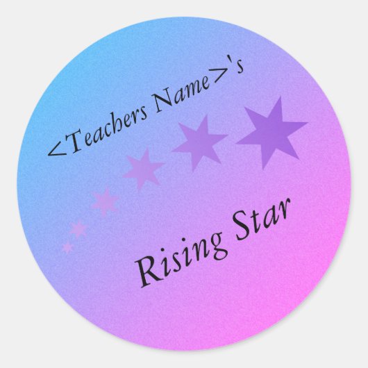 星のピンク紫と青をソート！ ラウンドシール (正面)