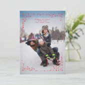 星のフレームのクリスマスホリデーフォトカード シーズンカード (スタンド正面)