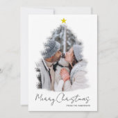 星のフレーム写真ホリデーカード クリスマスツリー 招待状 (正面)