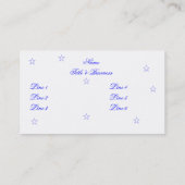 星のプロフィールはテンプレートを梳きます 名刺 (裏面)