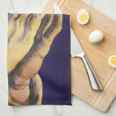 「星のベツレヘム」を伴うヴィンテージの祈る手 キッチンタオル (四つ折り)