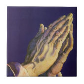 「星のベツレヘム」を伴うヴィンテージの祈る手 タイル (正面)