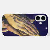 「星のベツレヘム」を伴うヴィンテージの祈る手 Case-Mate iPhoneケース (裏面 (横))