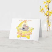 星のベビーの姉妹Tshirsおよびギフトのくま カード (黄色い花)