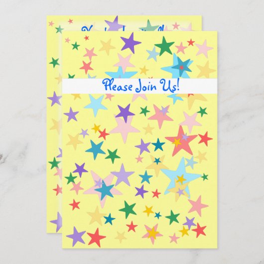 星のベビーシャワーの招待状 招待状 (正面/裏面)