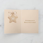 星のボウクリーム色のクリスマス カード (内部)