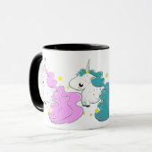 星のマグとの漫画のユニコーンの3色 マグカップ (正面左)