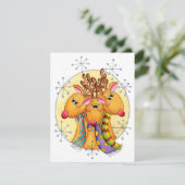 星のマフラーがかわいいクリスマスのトナカイ シーズンカード (スタンド正面)