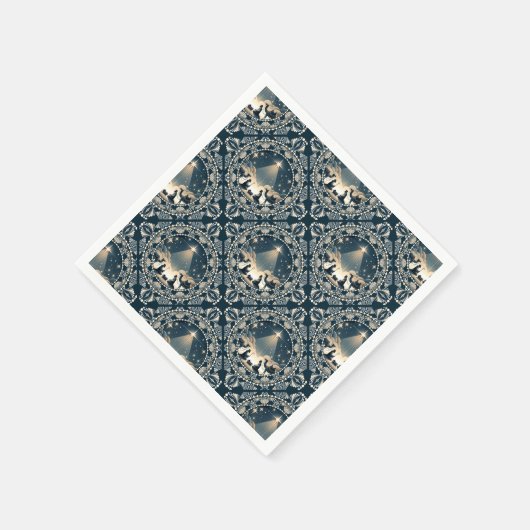 星のマンダラ疑問に思出生幾何瓦 スタンダードカクテルナプキン (角)