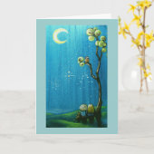 星のメッセージを祈る誕生日 カード (黄色い花)