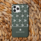 星のモノグラム入りモダン幾何学模様 iPhoneケース