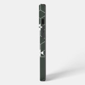 星のモノグラム入りモダン幾何学模様 iPhoneケース (左側面)