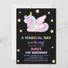 星のユニコーンの誕生日招待状 招待状