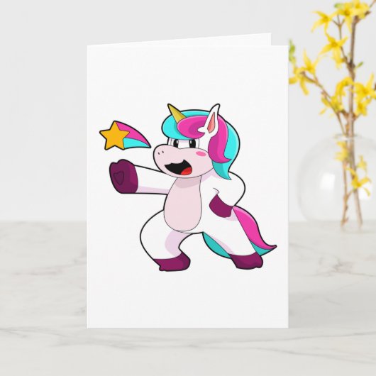 星のユニコーン カード (黄色い花)